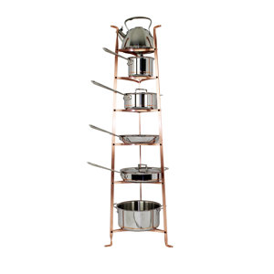 Vintage Cast Iron Forest Green 6 Tier Pan Stand